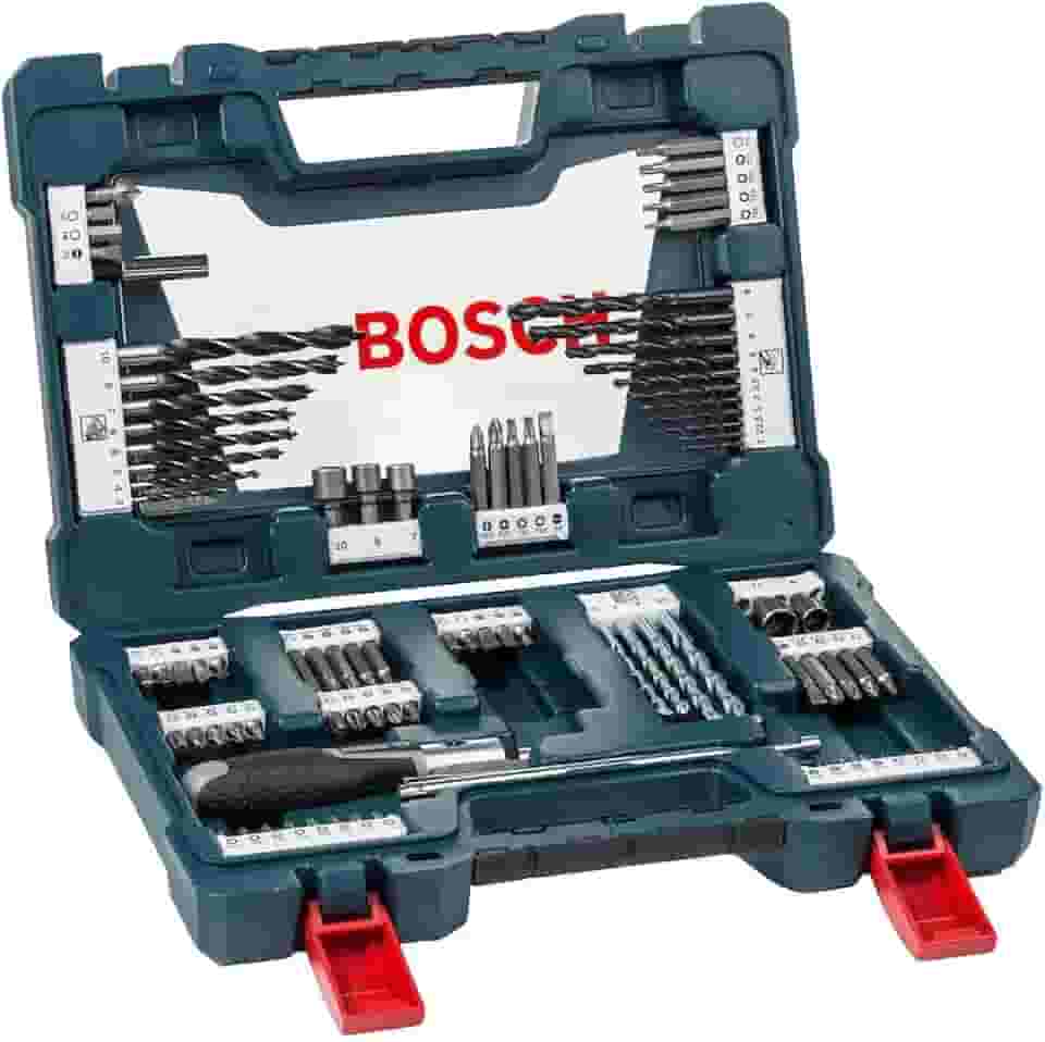 Bosch Kit de pontas e brocas em titânio V-Line com 91 peças