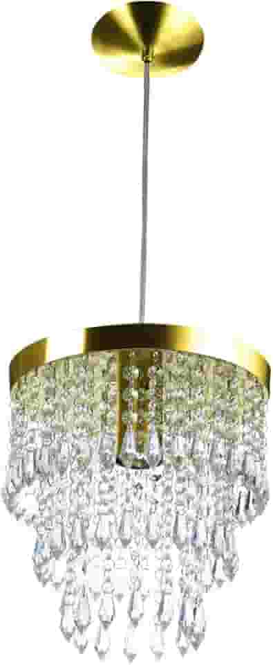 Lustre Pendente De Cristal Acrílico Manucrillic Dourado