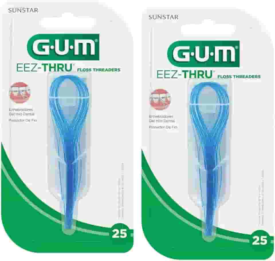 Kit Com 2 Passa Fio Gum Eez-Thru | 50 Unidades | Guia Para O Fio Dental