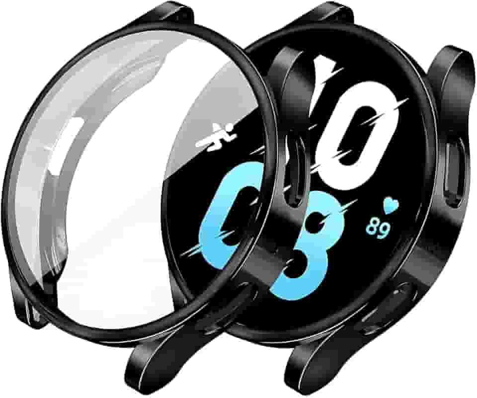 Capa Case Protetora em TPU Ultrafino Compatível com Samsung Galaxy Watch 6 LTE 44mm SM-R945 e Galaxy Watch 6 Wi-Fi 44mm SM-R940 (Preto)