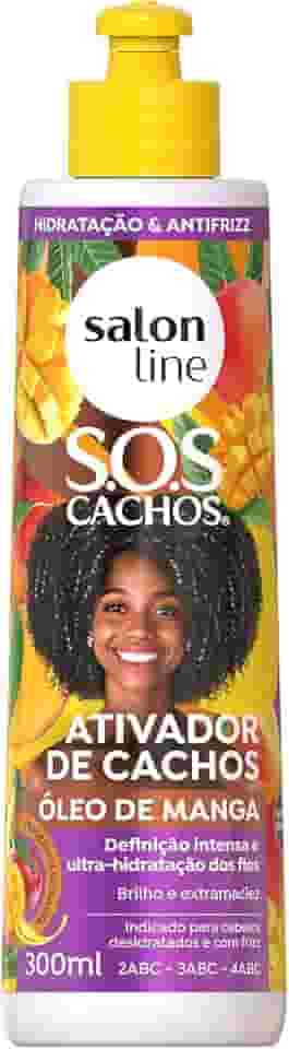Salon Line, Ativador de Cachos, SOS Cachos, Óleo de Manga, Vegano - Para Cabelos Ondulados, Cacheados e Crespos, 300 ml