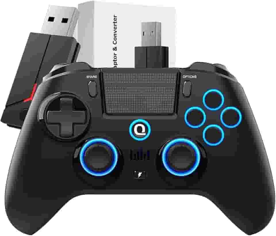QRD Spark N5 Wireless Controller for PS5/PS4/PS3/PS2/Steam Deck/PC/iOS/Android/TV Box, Halleffect Gamepad Joystick with Touchpad, 6 Axis Gyro, Dual Vibration, Mapping, Macro
