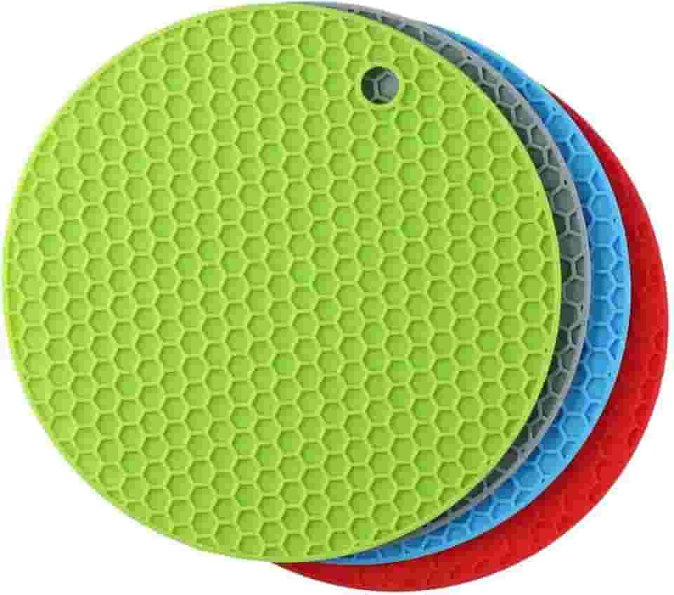 KIT 4 Descanso de Panela em Silicone Resistente ao Calor Antiderrapante Premium