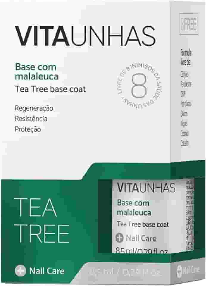 Base de Unhas com Óleo Melaleuca Tea Tree Regeneradora Vitaunhas Fortalecedora e Endurecedora