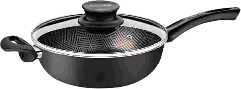 Fritadeira Multiuso Tramontina Paris em Alumínio com Revestimento Interno e Externo em Antiaderente Starflon Max Chumbo com Tampa de Vidro 24 cm 2,8 L