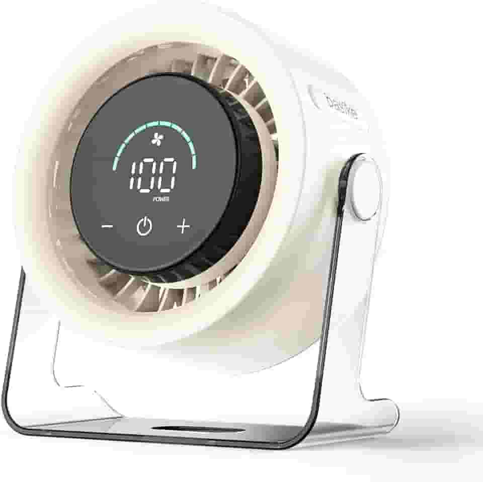 Basike Ventilador de Mesa USB, 3 Velocidades Super Silencioso, Portátil Ideal para Escritório, Computador, Quarto, Estudos e Viagens Ventilador Pequeno com Base Antiderrapante (Cáqui)