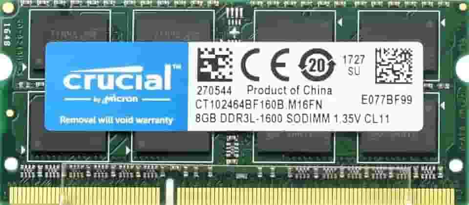 Memória Crucial RAM 8GB DDR3 1600 MHz CL11 Laptop CT102464BF160B