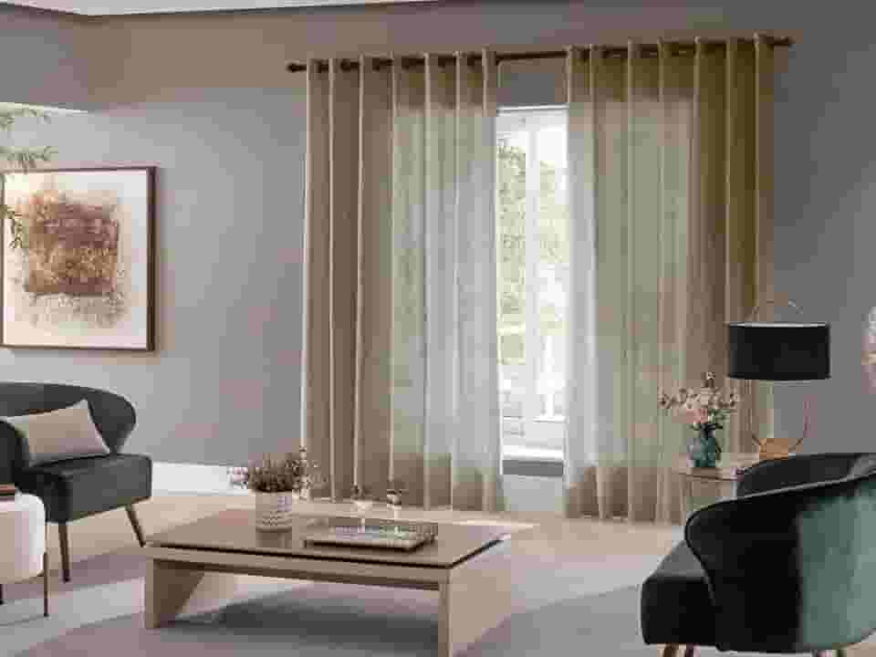 Cortina Sala Quarto Escritório Roma 300x220 Admirare Cor: Avelã