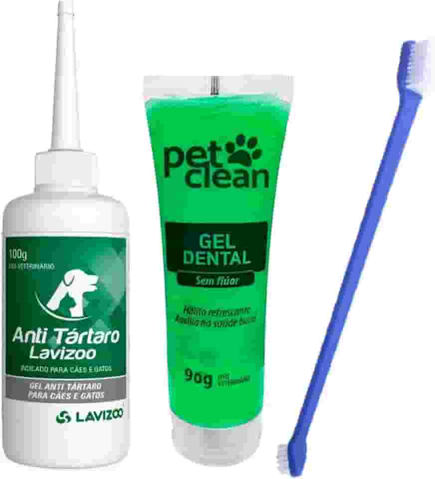 Removedor De Tártaro 100g Gel P/Cães E Gatos Pasta E Escova