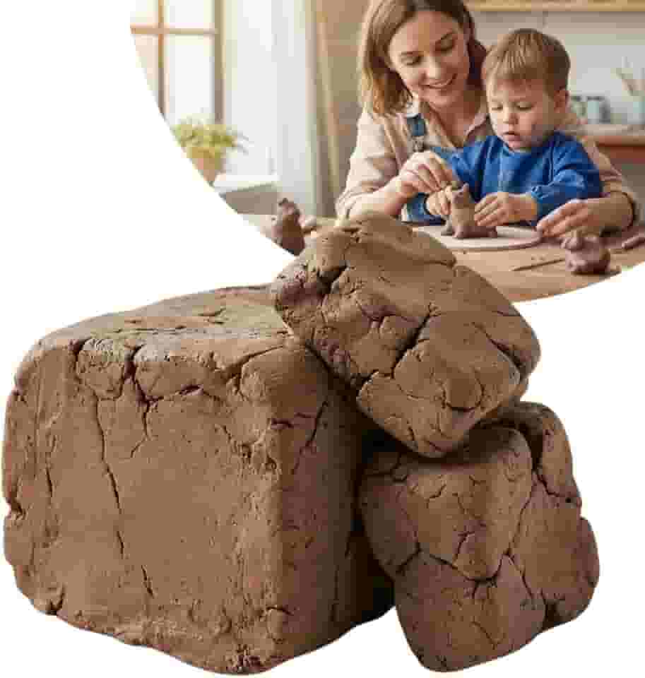 Argila Natural 800g para Modelagem – Artesanato, Escultura, Escola e Atividades Artísticas