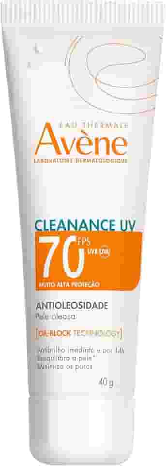 Avène Cleanance UV Protetor Solar Facial Antioleosidade FPS70 com Tecnologia Oil-Block que Controla Brilho por 14h, Minimiza Poros e Tem Absorção Imediata, 40g
