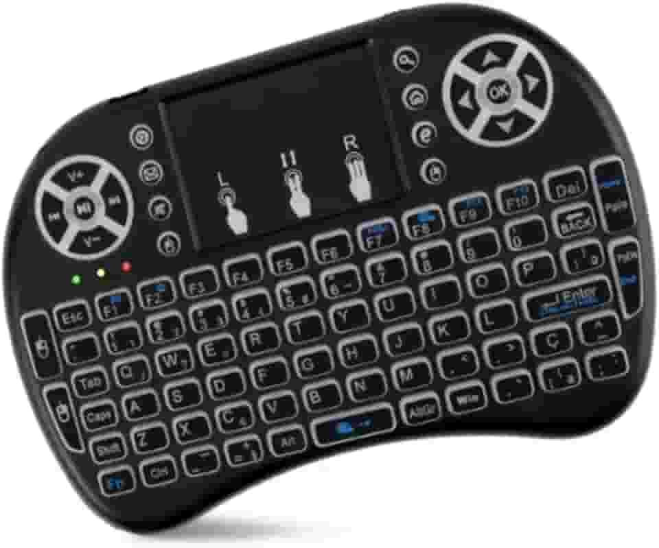 Mini Teclado Wireless com Touchpad USB Android Console e TV Compacto Recarregável e Iluminado com LED Praticidade Total