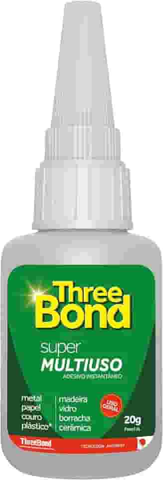 Super Cola Instantânea ThreeBond 20g | Bico Antientupimento | Cola Plástico, Metal, Borracha, Madeira, Vidro