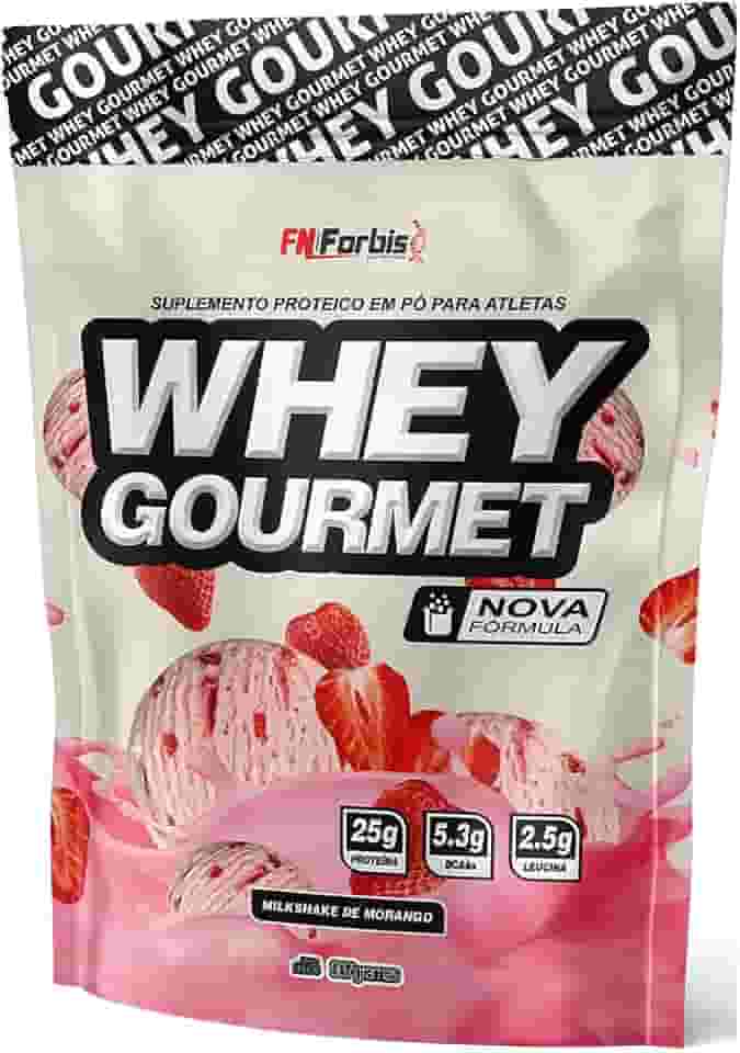 Whey Protein Gourmet 907g Refil - FN Forbis (MIlkshake de Morango)