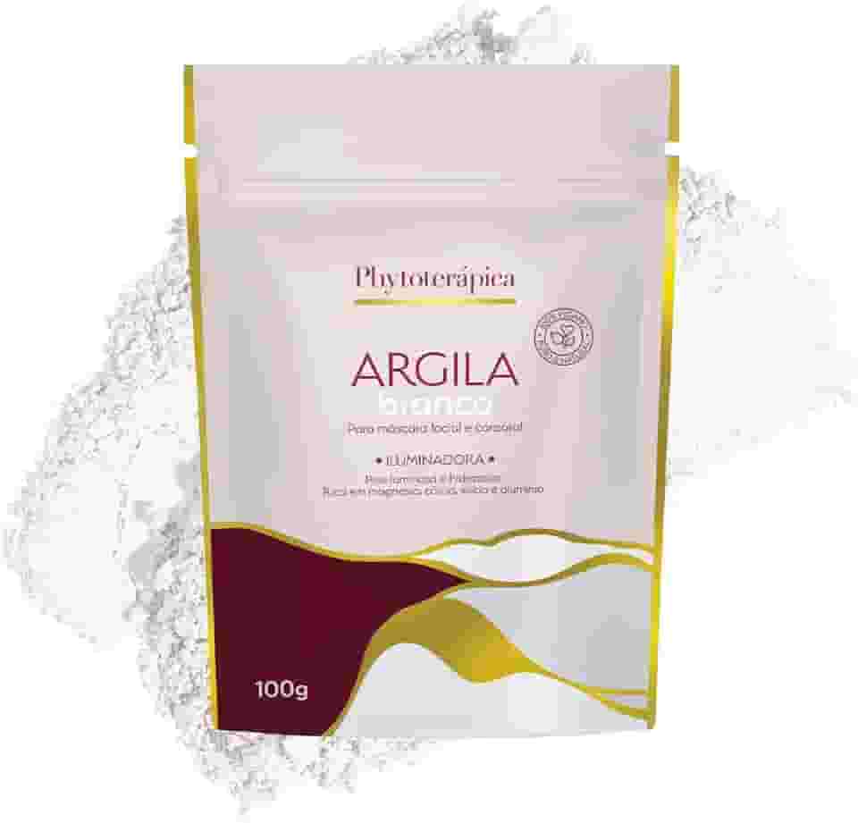 Phytoterápica Argila Branca Sachê 100g - Máscara Iluminadora Facial e Corporal - Pele Luminosa, Uniforme e Hidratada