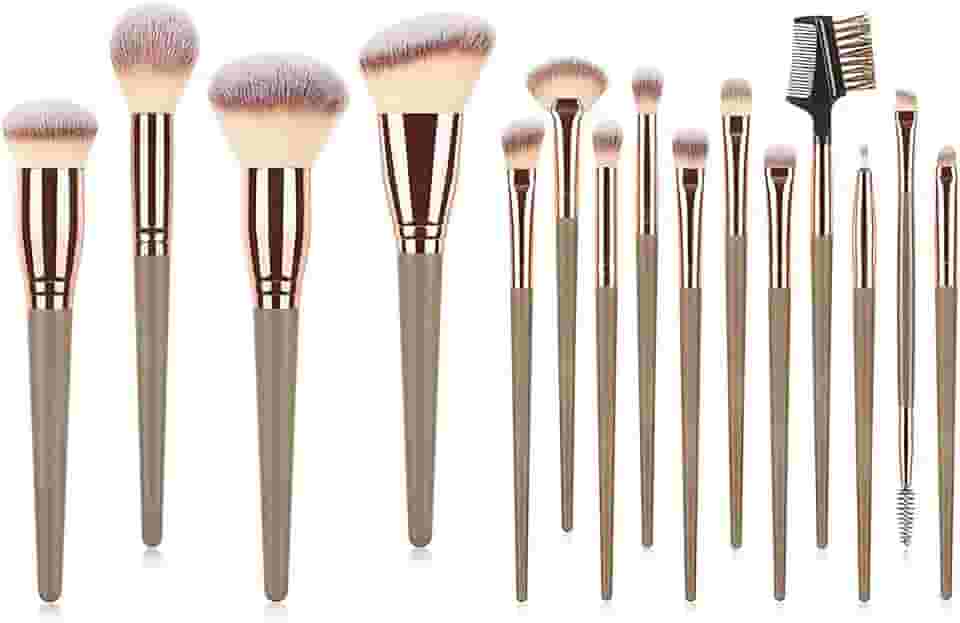 Kit de Pincéis de Maquiagem 15 Peças - Cerdas Sintéticas Macias - Completo para Todos os Tipos de Make