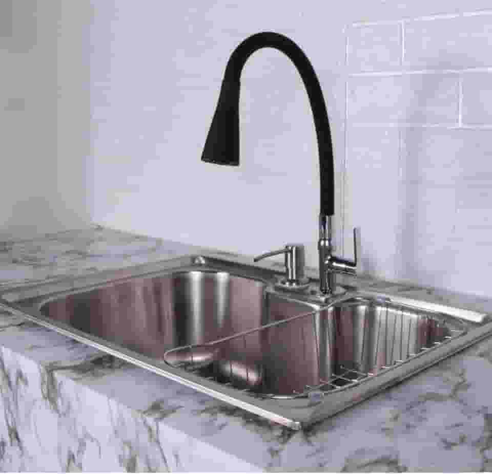 Kit Cuba Gourmet Cozinha Pia Aço Inox 304 60x42cm + Torneira + Acessórios