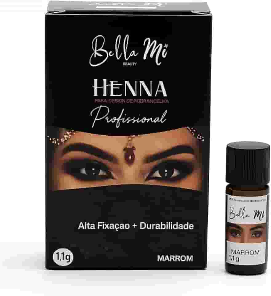Henna para Sobrancelhas Bella Mi Definição Preenchimento e Durabilidade Profissional Marrom