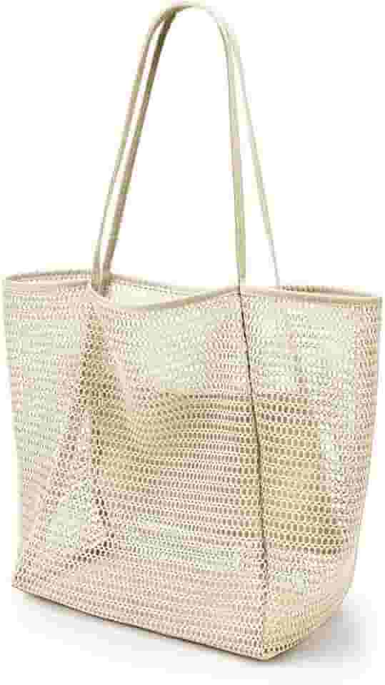 Bolsa de praia, sacola de malha para mulheres, bolsa de ombro de verão para piscina, praia, viagens, férias