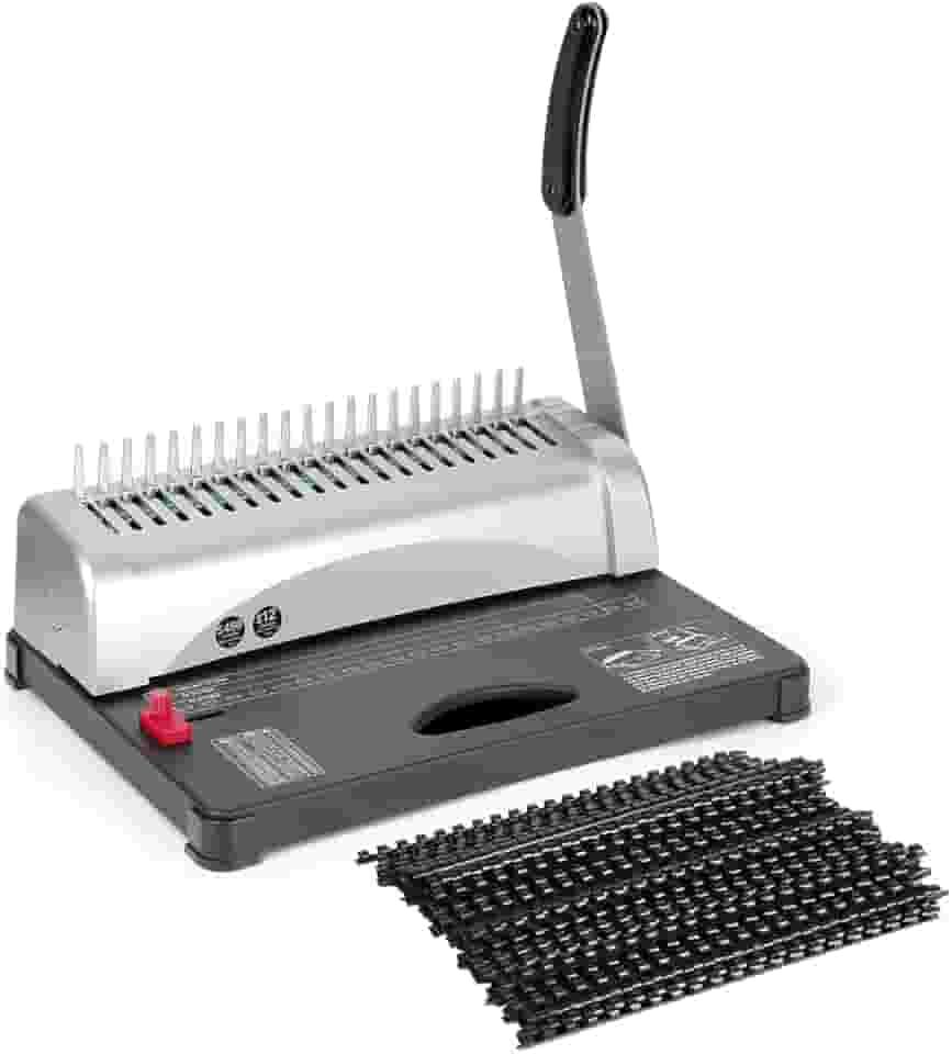 3-5MM Margem, Máquina de Encadernação, Encadernadora Perfuradora para Espiral, Suporte para Papel A4 E A5, 21 Furos Máquina de Encadernação, Corte 12 Folhas Ao Mesmo Tempo, Encadernação 450 Folhas