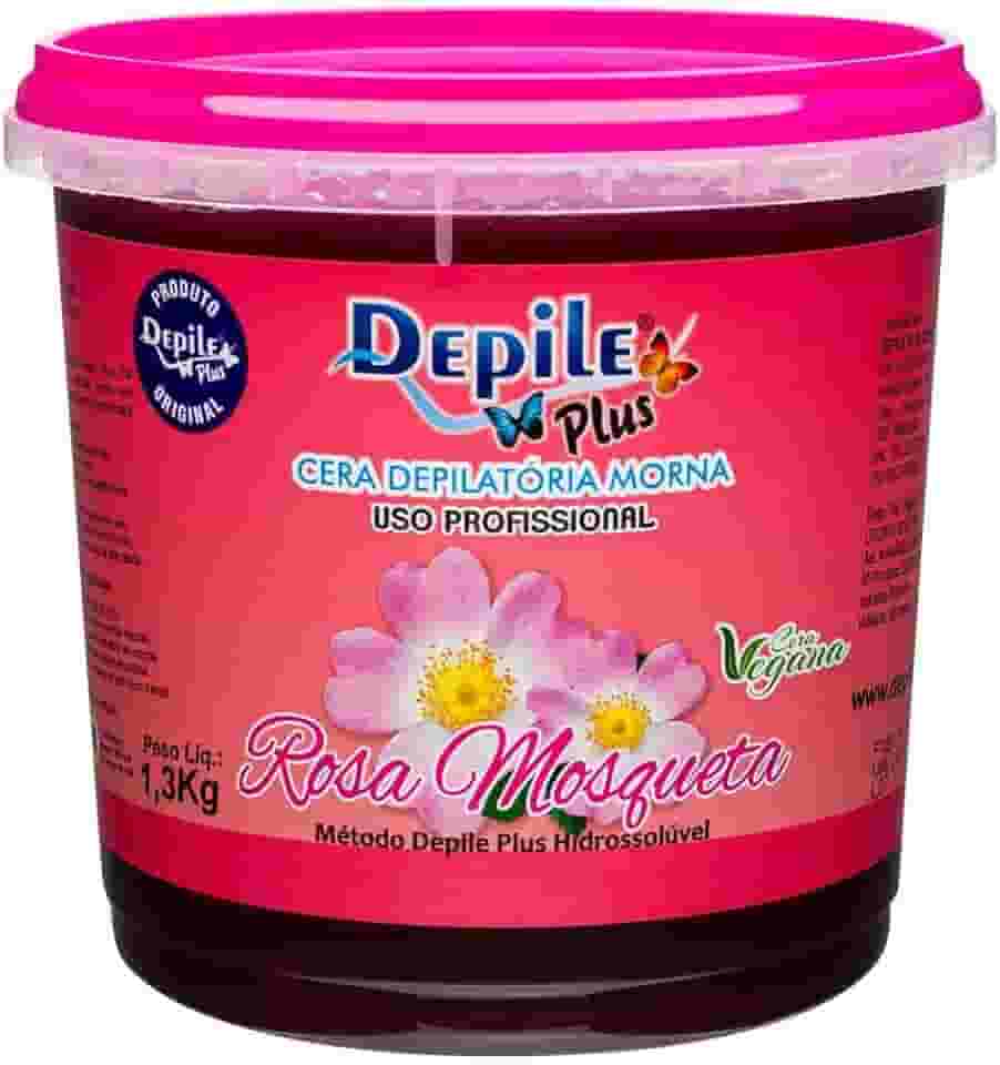 Cera Depilatória depilação Rosa Mosqueta Depile Plus, Uso Profissional, 1,3kg