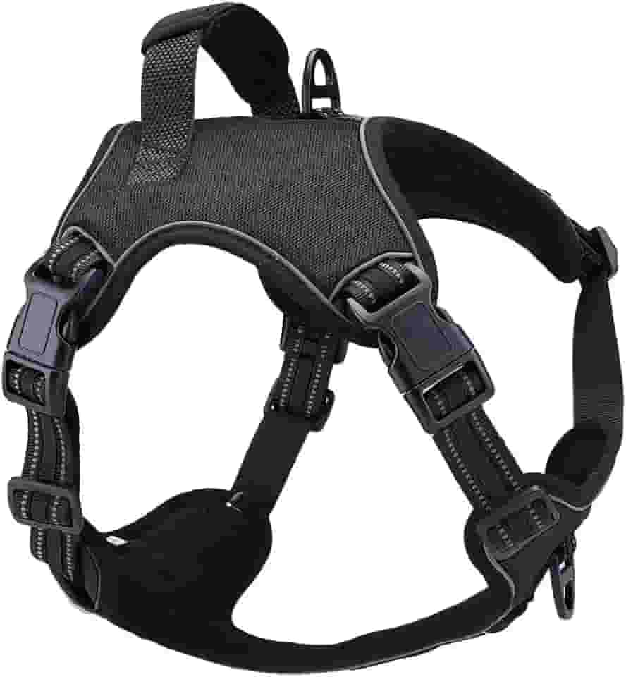 Peitoral Antipuxão Colete Resistente Cães Fortes MADOG Power Preta (tamanho G)