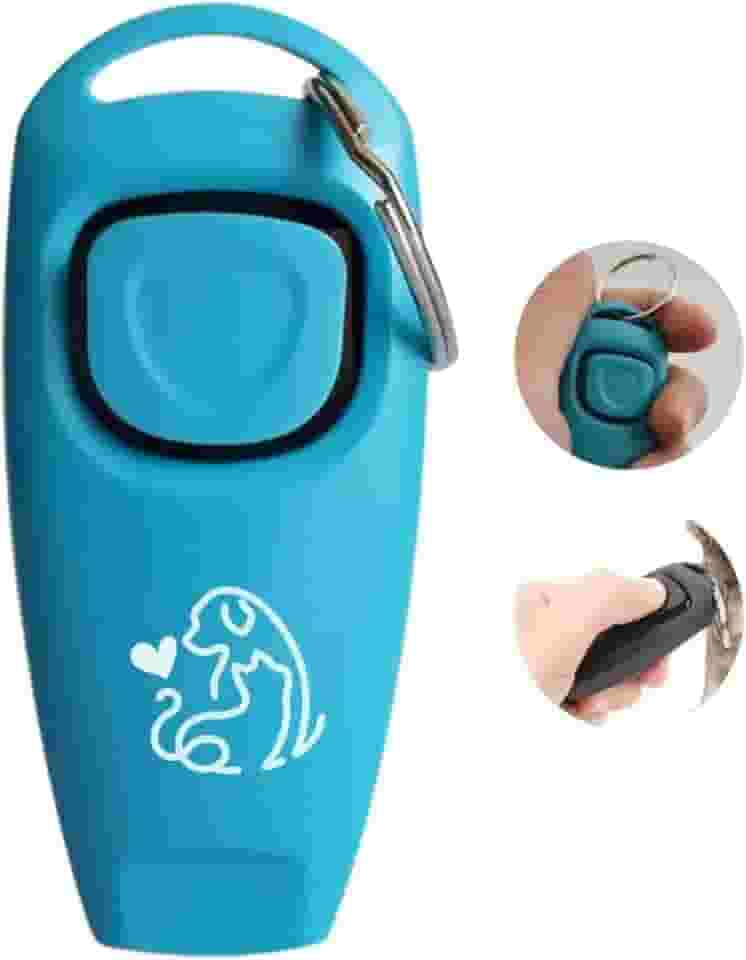 Clicker de Adestramento 2 em 1 PETYC Clicker com Apito Ajustável para Treinamento de Animais (Azul)
