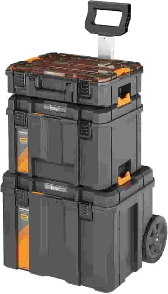 Dewalt Torre de Armazenamento 3 em 1, Caixa de Ferramentas com 3 Módulo Ajustáveis, com Rodas Duráveis, Modelo DWST60452, Até 50kg