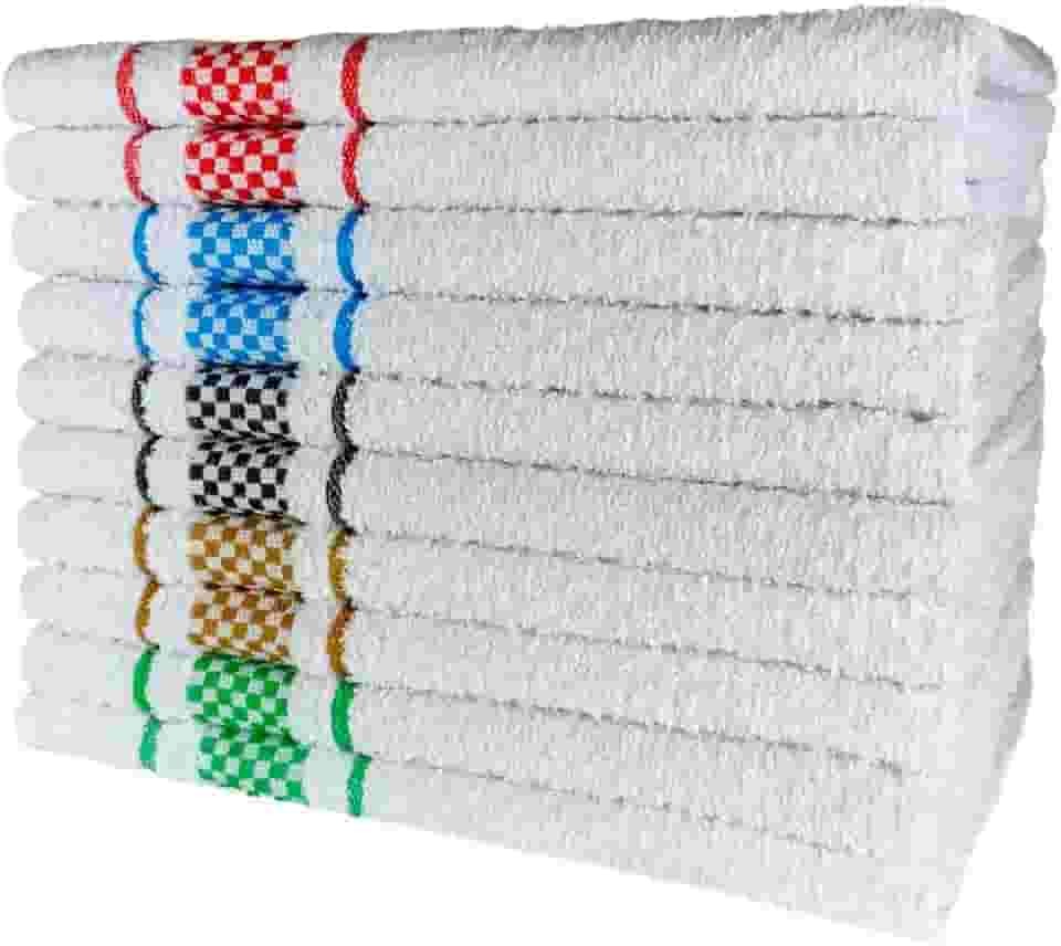 Kit 10 Pano de Prato Atoalhado Para Cozinha Felpudo Premium 45x70cm 370g/m² 100% Algodão - Sortido