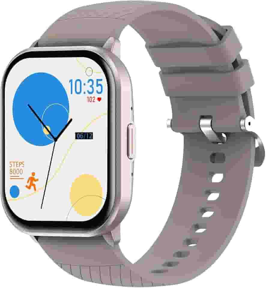 Relógio Digital Feminino Masculino Smartwatch Inteligente Bluetooth, Full Touch a Prova d 'água IP68 com 120+ Modos de Exercício e Esporte, Prata