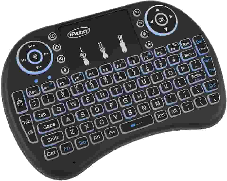 Mini Teclado Sem Fio Iluminado com Touchpad – Controle Total para Smart TV, PC, Console e Mais