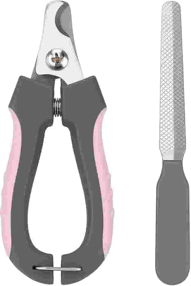 Cortador de Unha para Pet com Lixa Kit de Cortador e Lixa 12 cm Cachorro e Gato Higiene Pet (Rosa)