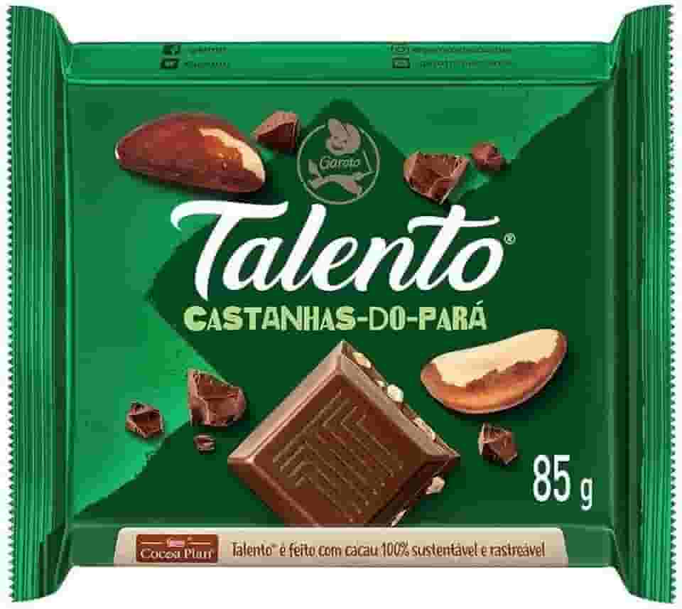 Chocolate Talento ao Leite com Castanhas do Pará 85g