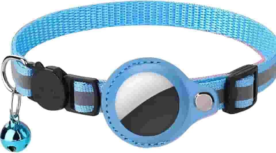 Coleira com Capa Fixa para AirTag – GPS -Pet para Gatos e Cachorros – Refletiva, Ajustável e Segura – TAG E RASTREADOR NÃO INCLUÍDOS
