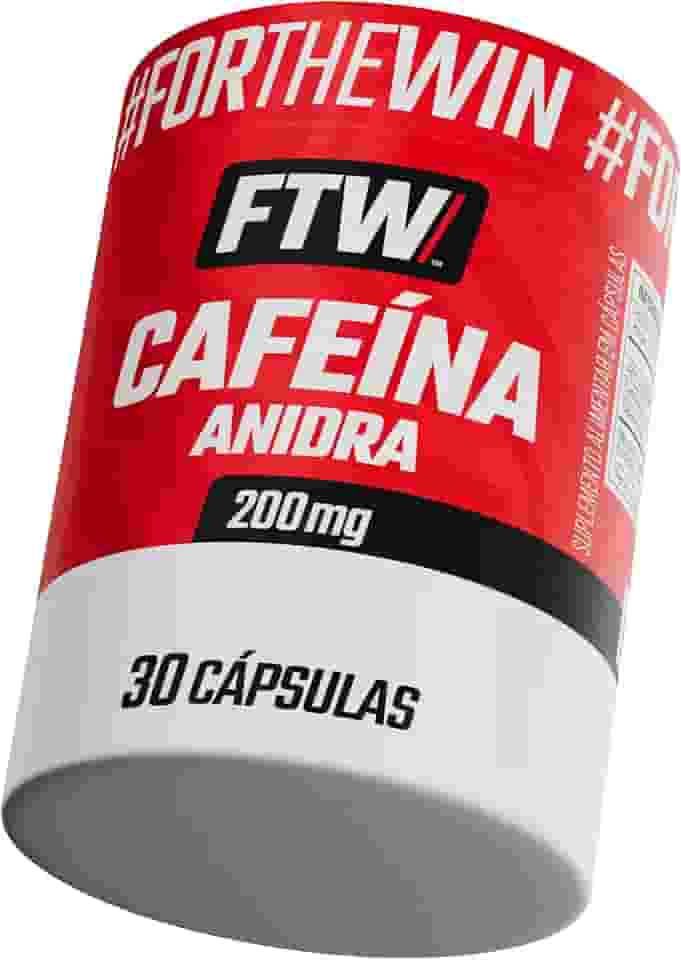FTW Cafeína Anidra 200mg com 30 Cápsulas, Suplemento para Energia, Foco e Desempenho