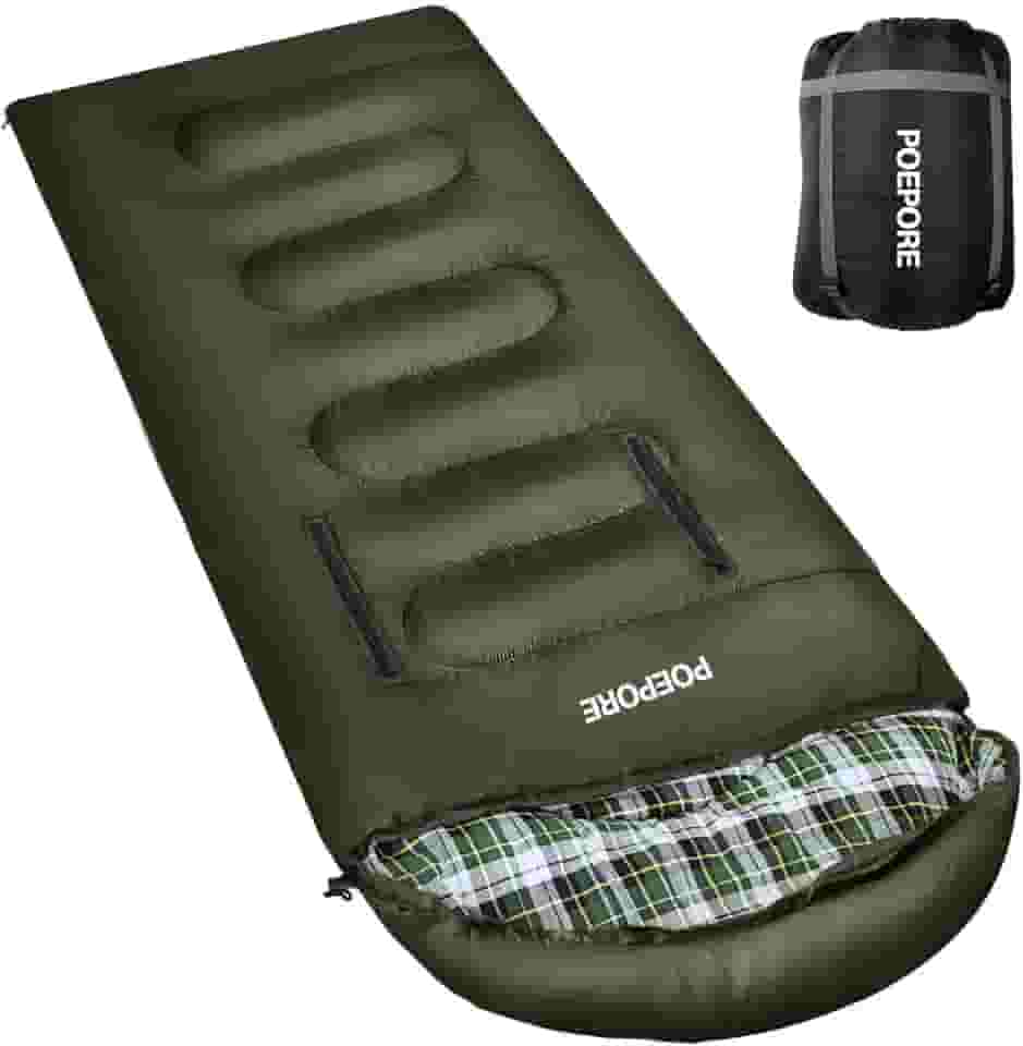 Sacos de dormir para adultos, flanela de algodão leve com furos de zíper no braço, sacos de dormir 2GG com travesseiro saco de compressão para acampamento ao ar livre, mochila