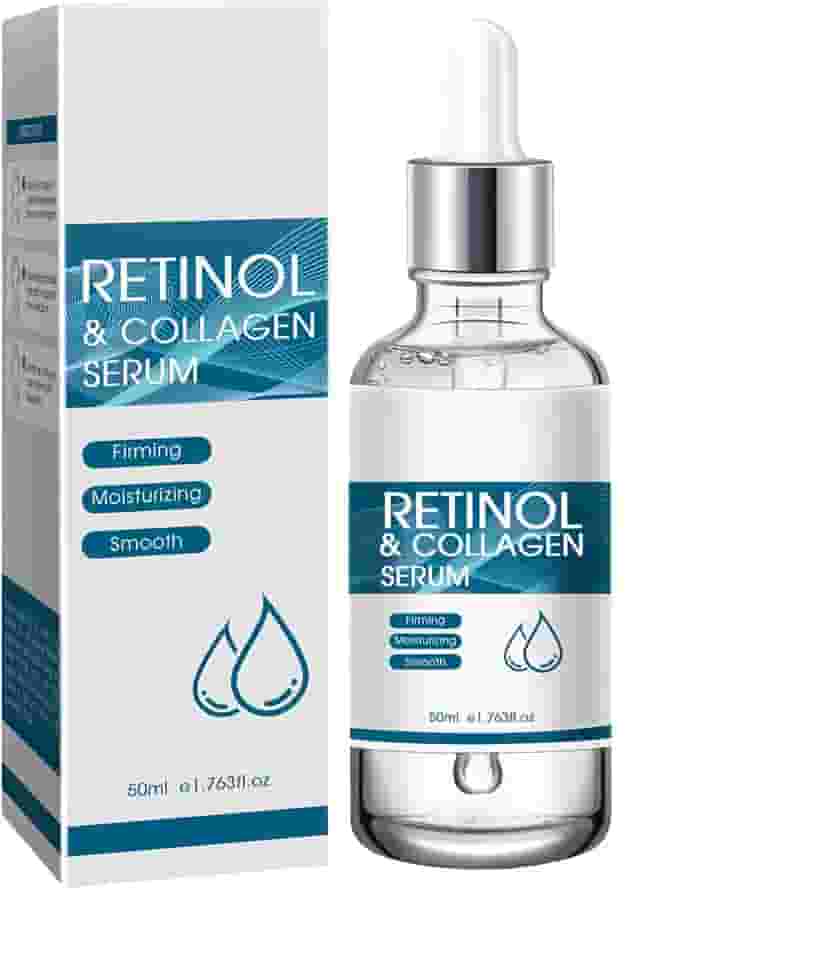 Soro de retinol para rosto com ácido hialurônico e colágeno, soro facial antienvelhecimento para mulheres e homens | reduz rugas, suaviza a pele, aperta os poros e hidratação | Soros de colágeno