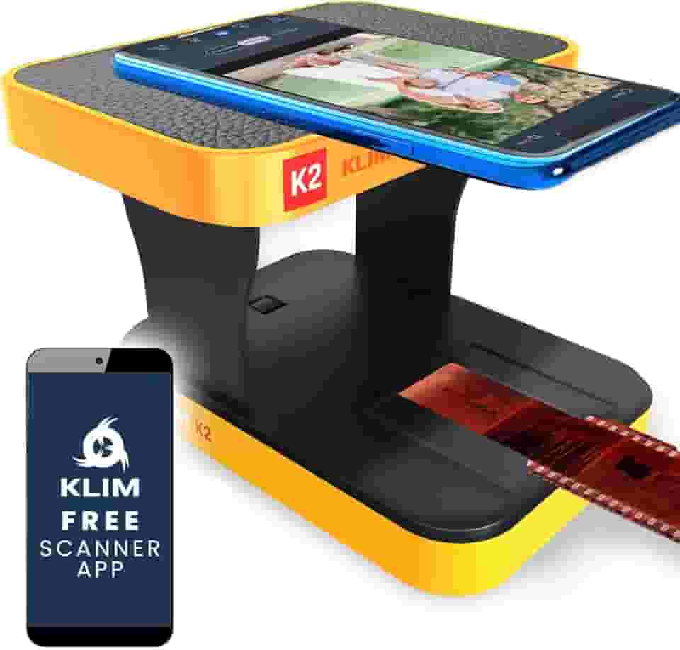 KLIM Scanner de filme móvel K2 35 mm NOVO + scanner de slides positivo e negativo + scanner de fotos para digitalizar + scanner de slides + sua própria estação de desenvolvimento doméstico +