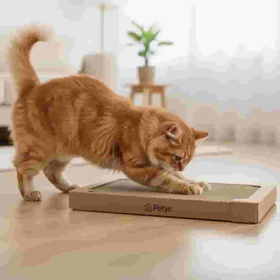 Arranhador em Papelão para Gatos PETYC Feito em Papelão Ondulado Super Resistente Enriquecimento Ambiental Redução de Ansiedade Brinquedo de Gato Petshop