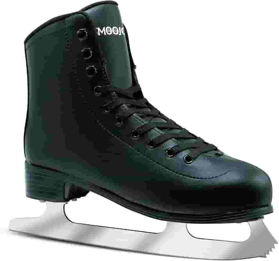 SMOOJOY Patins artísticos para mulheres e homens clássicos patins de gelo para uso interno e externo com cadarço para crianças e adultos