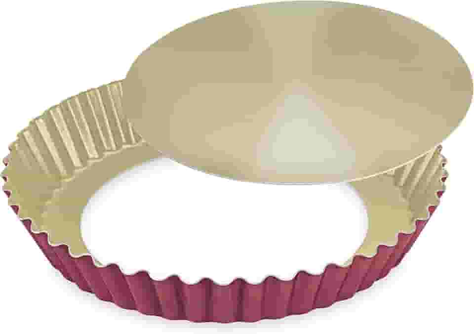 Forma para Bolo e Torta 28 Crespa com Fdo Remov. Alumínio Fortaleza Cereja