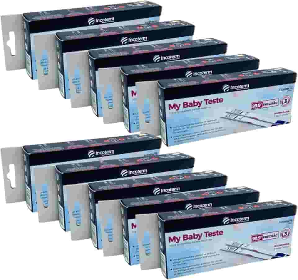 Teste de Gravidez em Tira | My baby Test - Incoterm | Kit com 10 Unidades | Resultado em até 5 minutos
