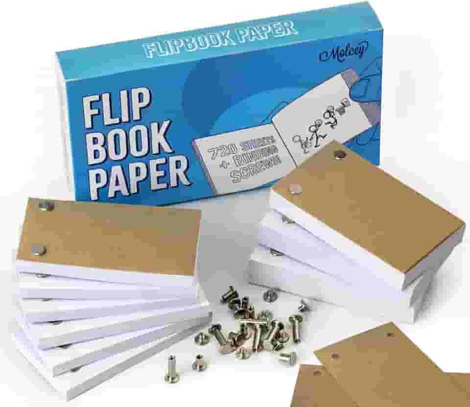 Papel em branco com furos - 1480 páginas (720 folhas) para desenho, animação stop motion, quadrinhos - kit flip book para crianças