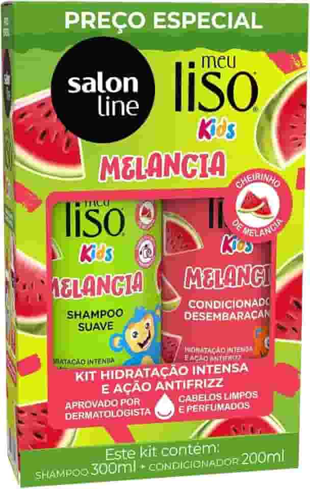 Salon Line, Kit Shampoo e Condicionador, Meu Liso Kids, Melancia, Vegano - Para Cabelos Lisos, 2 Unidades