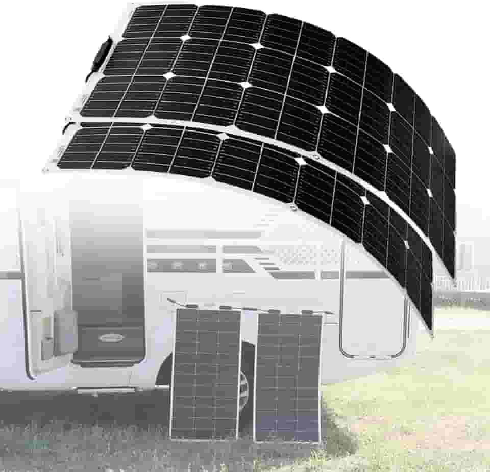 Painel solar monocristalino, painel solar flexível, carregadores solares fotovoltaicos para trailer, barco, iate, acampamento, jardim, branco