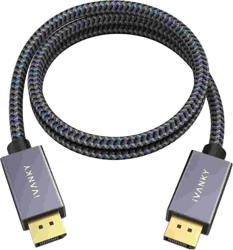 IVANKY Cabo DisplayPort 3FT/1M, cabo DP curto para DP, [4K @60Hz, 2K @165Hz, 2K @144Hz] Cabo DisplayPort de alta velocidade para DisplayPor1.2, compatível com monitor de jogos, placa gráfica, PC