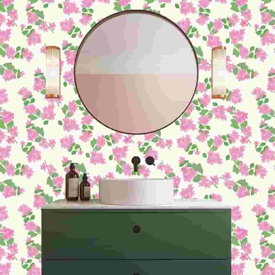 Papel de Parede Toque de Flor Rosa I Crie Paredes I Impresso em alta definição (P)