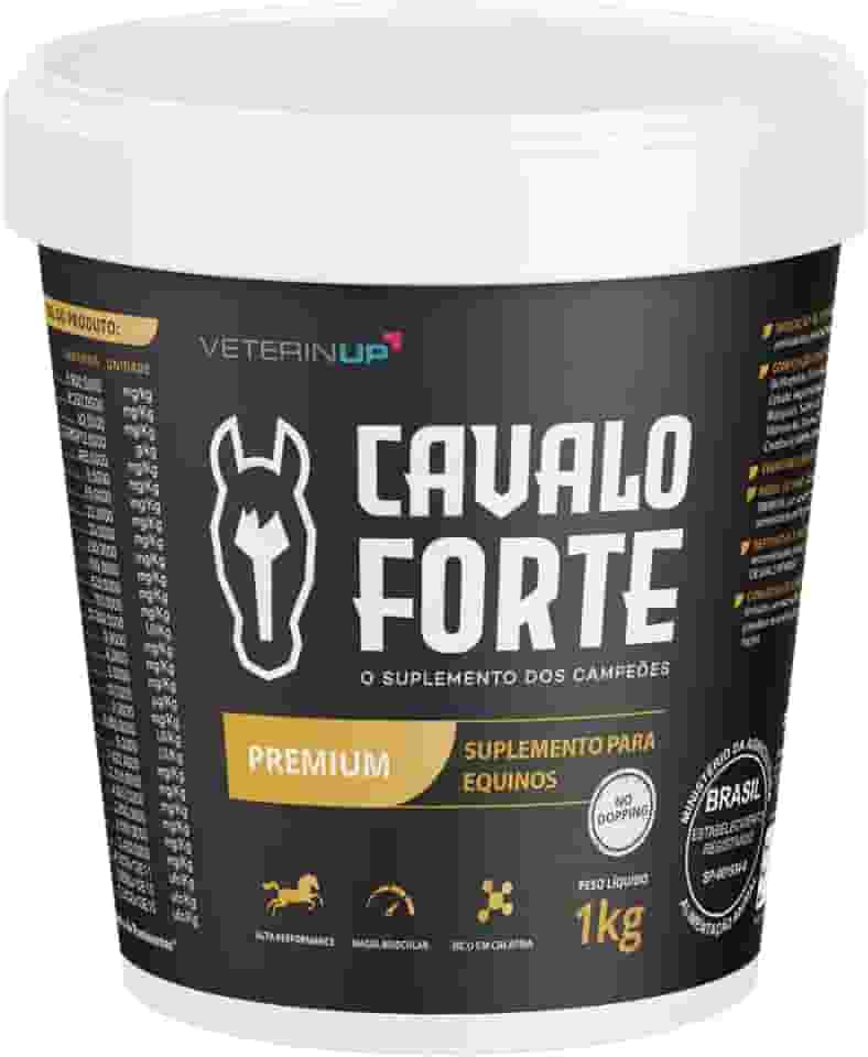 Suplemento Cavalo Forte Premium 1 kg | Energia, Recuperação Rápida e Massa Muscular para Equinos | Formulado por Veterinários | Contém Lisina, Creatina | VeterinUp