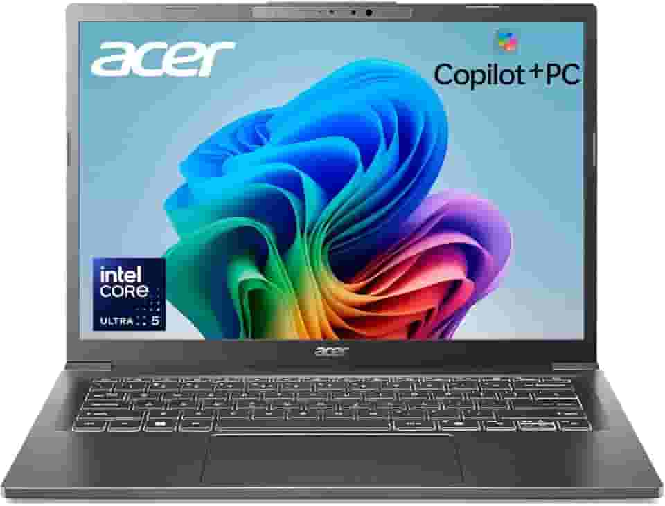 acer Aspire 14 AI Copilot+ PC | Tela WUXGA de 14 polegadas | Processador Intel Core Ultra 5 226V | NPU: até 40 tops - GPU: até 53 tops | Intel ARC 130V | 16GB LPDDR5X | SSD de 512 GB | Wi-Fi 6E | A14