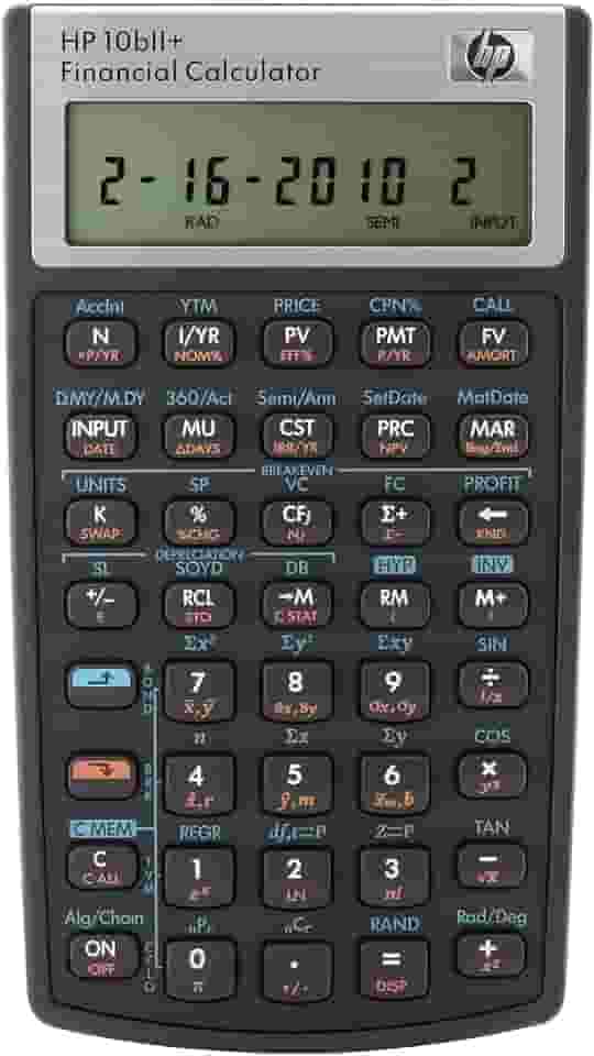 HP Calculadora financeira 10bII+, 3 1/4 x 5 3/4, B17